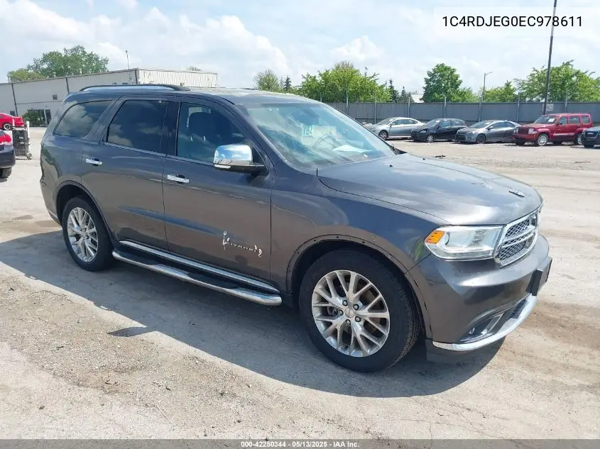 2014 Dodge Durango Citadel VIN: 1C4RDJEG0EC978611 Lot: 42250344