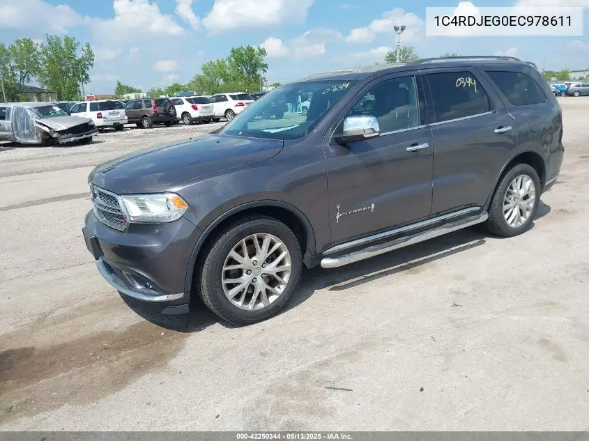 2014 Dodge Durango Citadel VIN: 1C4RDJEG0EC978611 Lot: 42250344