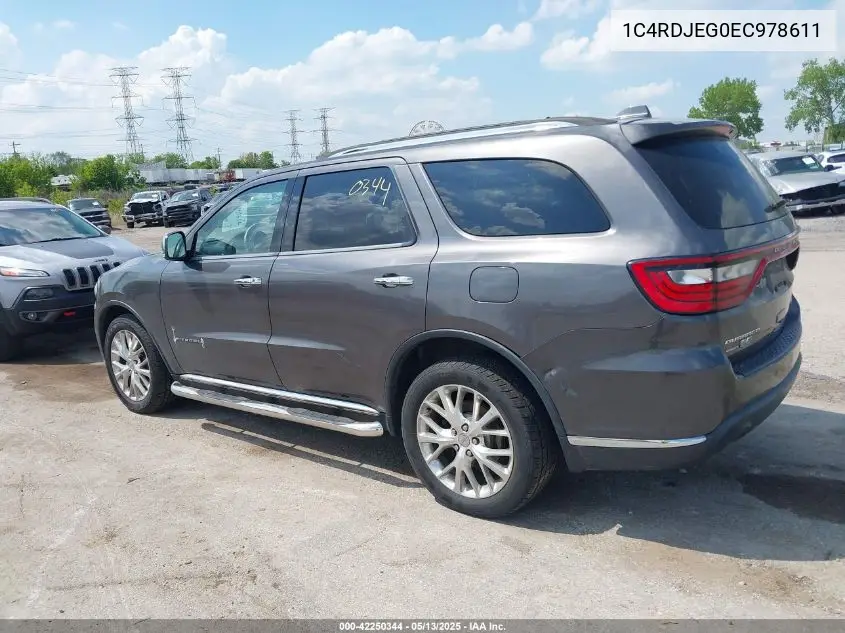 2014 Dodge Durango Citadel VIN: 1C4RDJEG0EC978611 Lot: 42250344