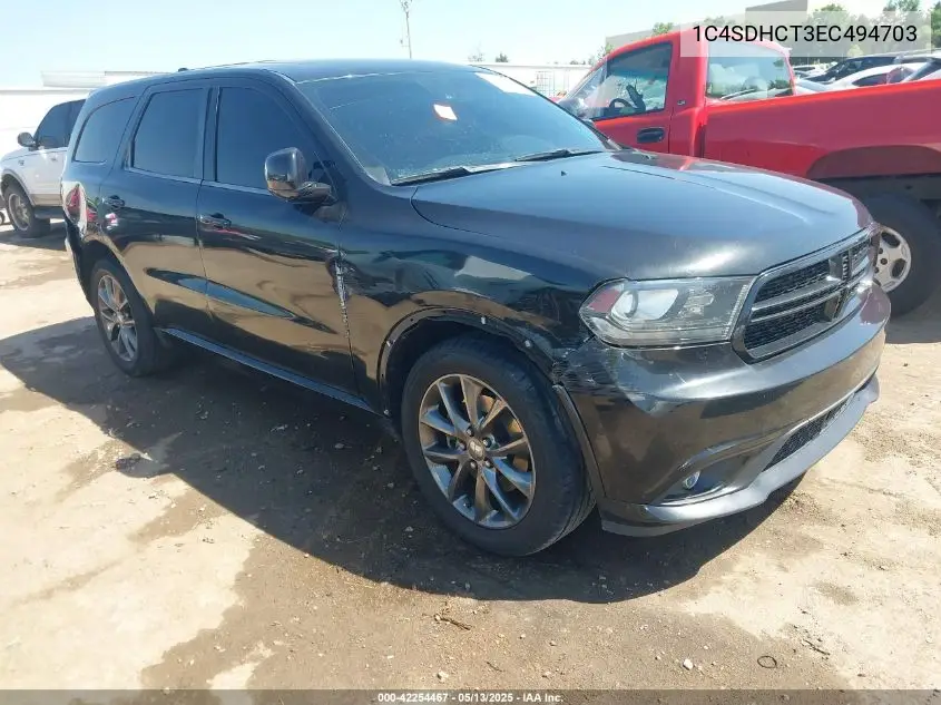 2014 Dodge Durango R/T VIN: 1C4SDHCT3EC494703 Lot: 42254467