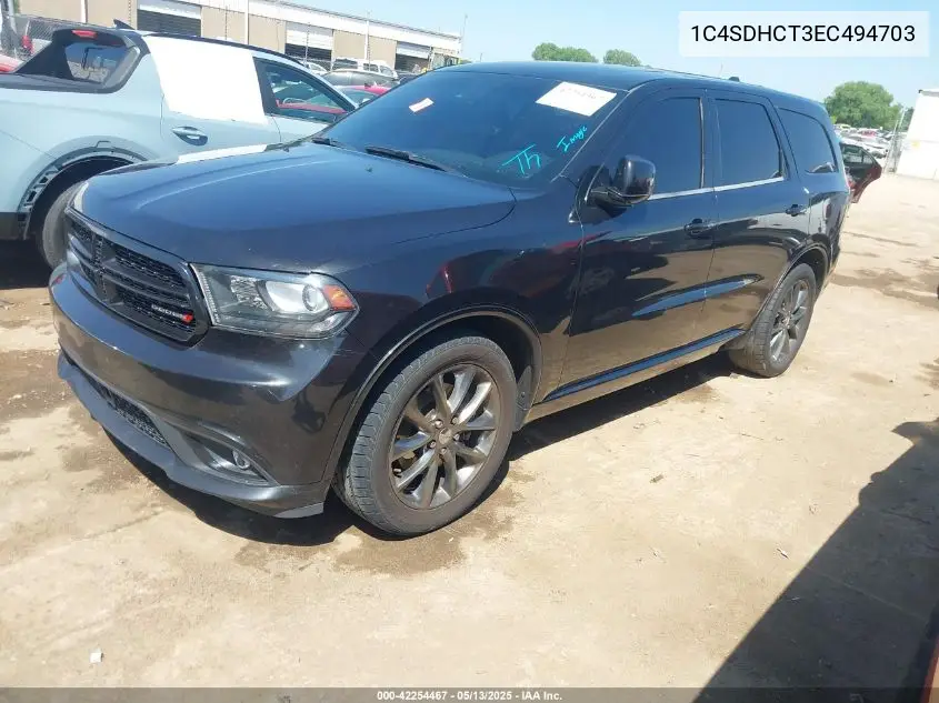 2014 Dodge Durango R/T VIN: 1C4SDHCT3EC494703 Lot: 42254467