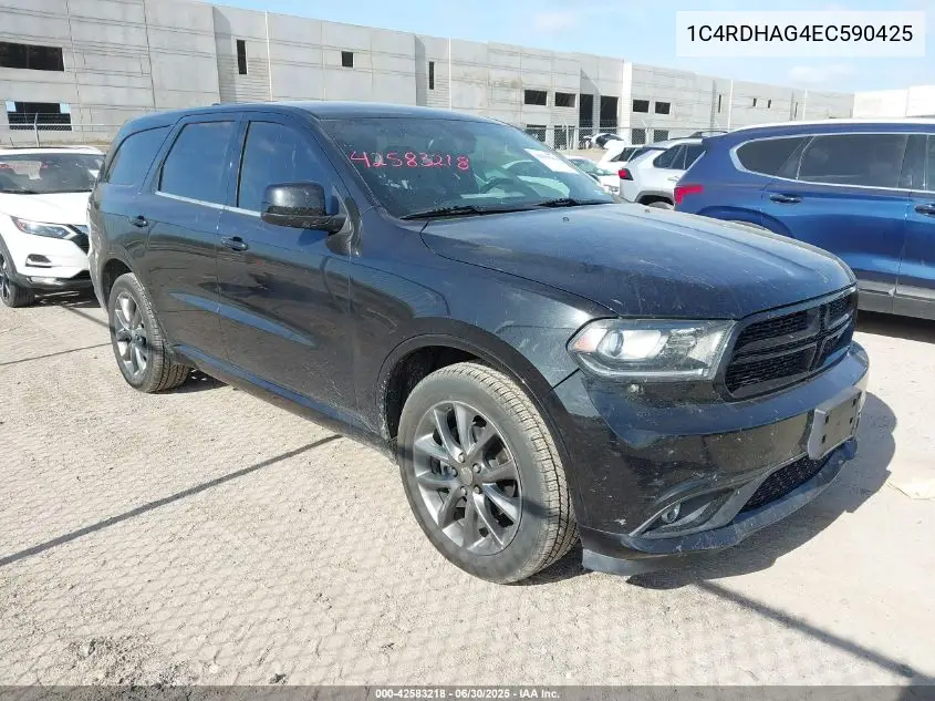 2014 Dodge Durango Sxt VIN: 1C4RDHAG4EC590425 Lot: 42583218