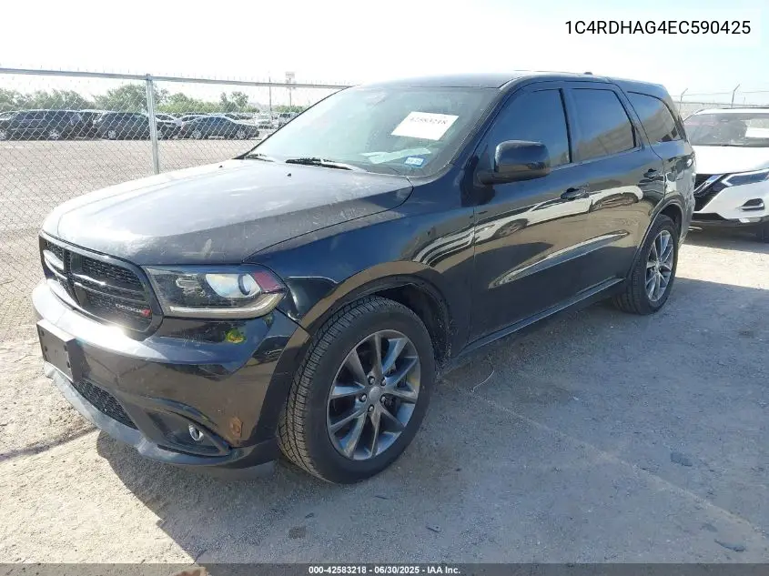 2014 Dodge Durango Sxt VIN: 1C4RDHAG4EC590425 Lot: 42583218