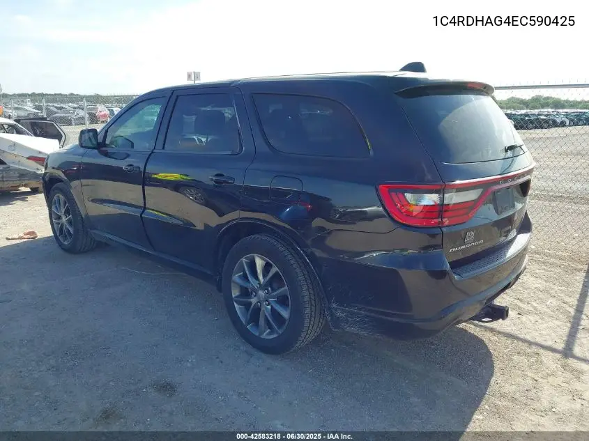 2014 Dodge Durango Sxt VIN: 1C4RDHAG4EC590425 Lot: 42583218
