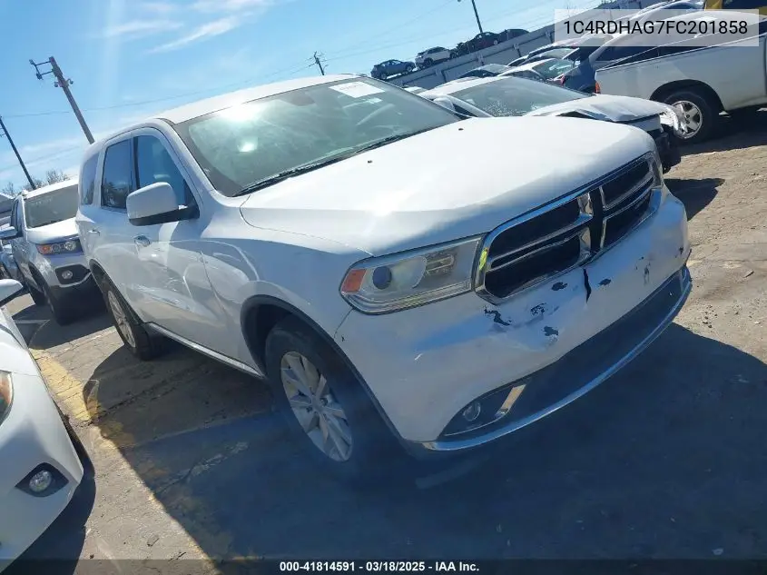 2015 Dodge Durango Sxt VIN: 1C4RDHAG7FC201858 Lot: 41814591