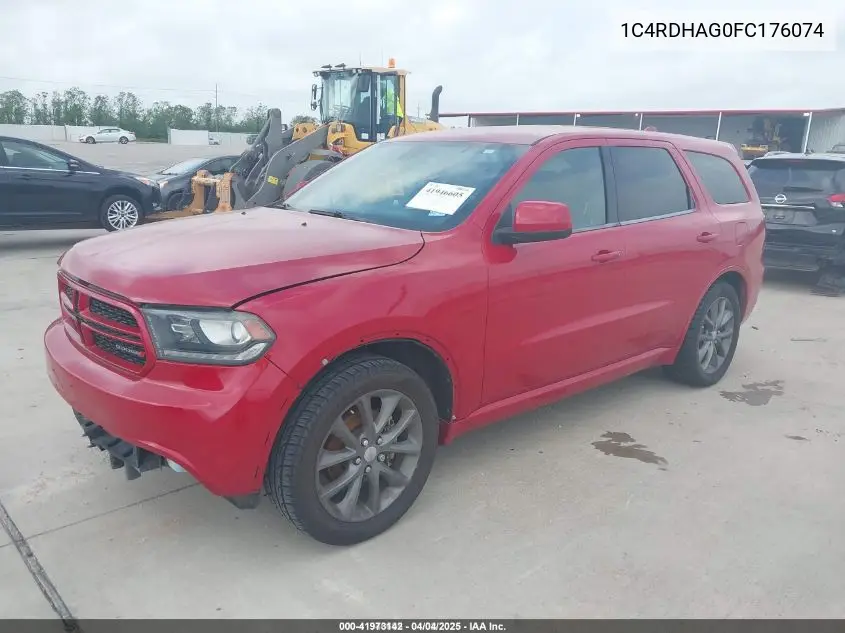 2015 Dodge Durango Sxt VIN: 1C4RDHAG0FC176074 Lot: 41973142