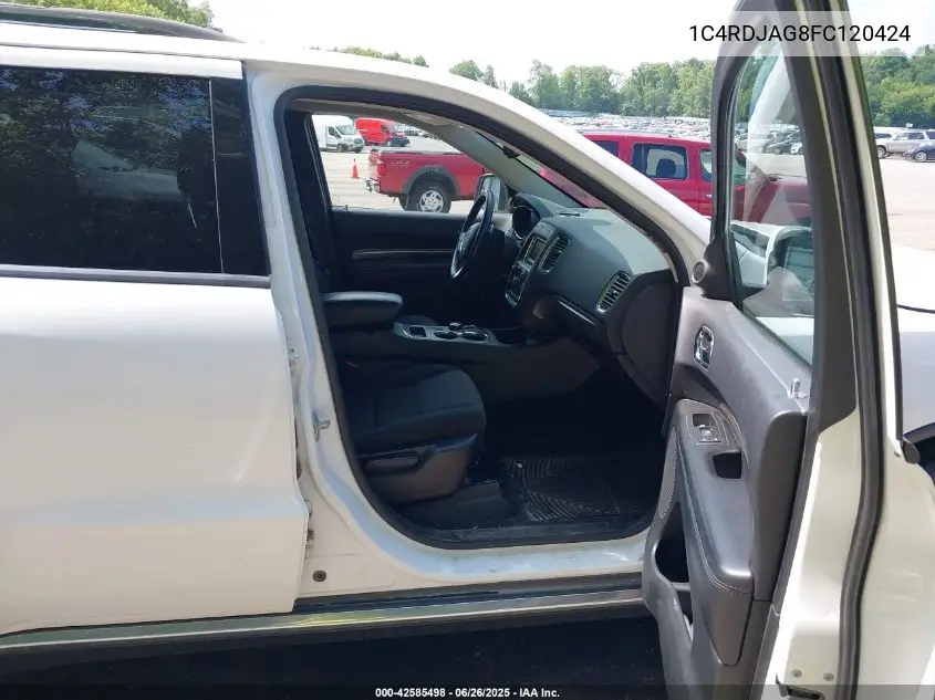 2015 Dodge Durango Sxt VIN: 1C4RDJAG8FC120424 Lot: 42585498