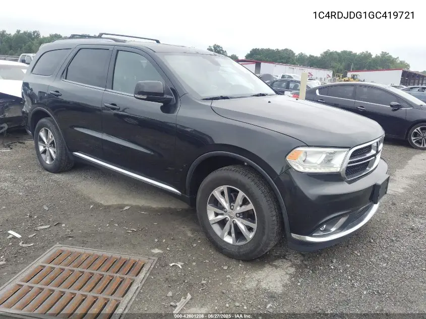2016 Dodge Durango Limited VIN: 1C4RDJDG1GC419721 Lot: 42601208