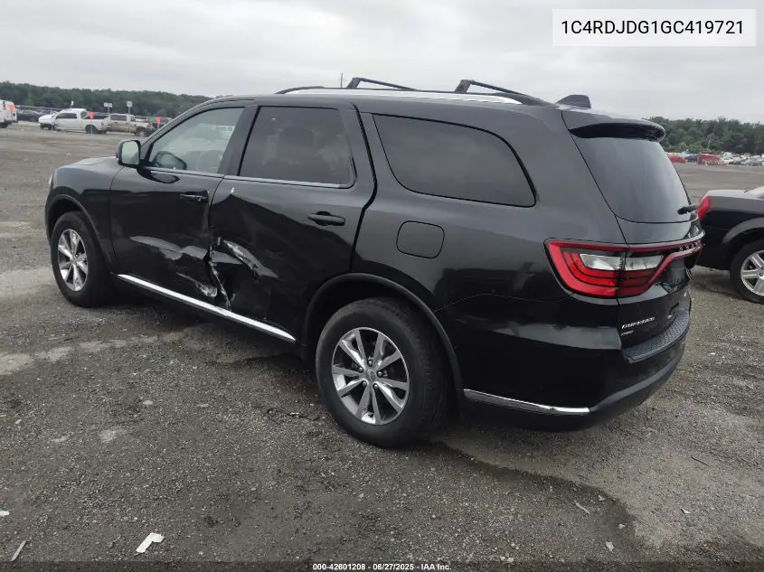 2016 Dodge Durango Limited VIN: 1C4RDJDG1GC419721 Lot: 42601208