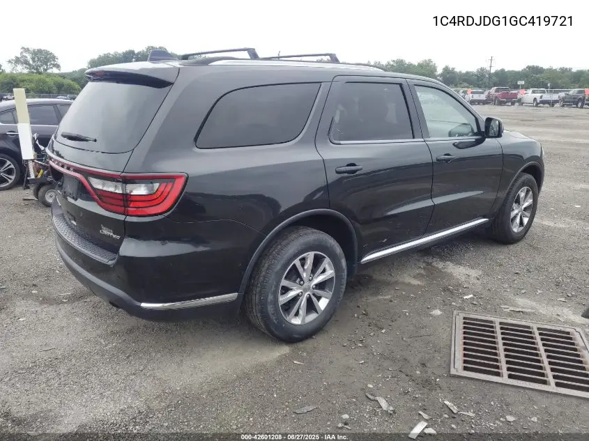 2016 Dodge Durango Limited VIN: 1C4RDJDG1GC419721 Lot: 42601208