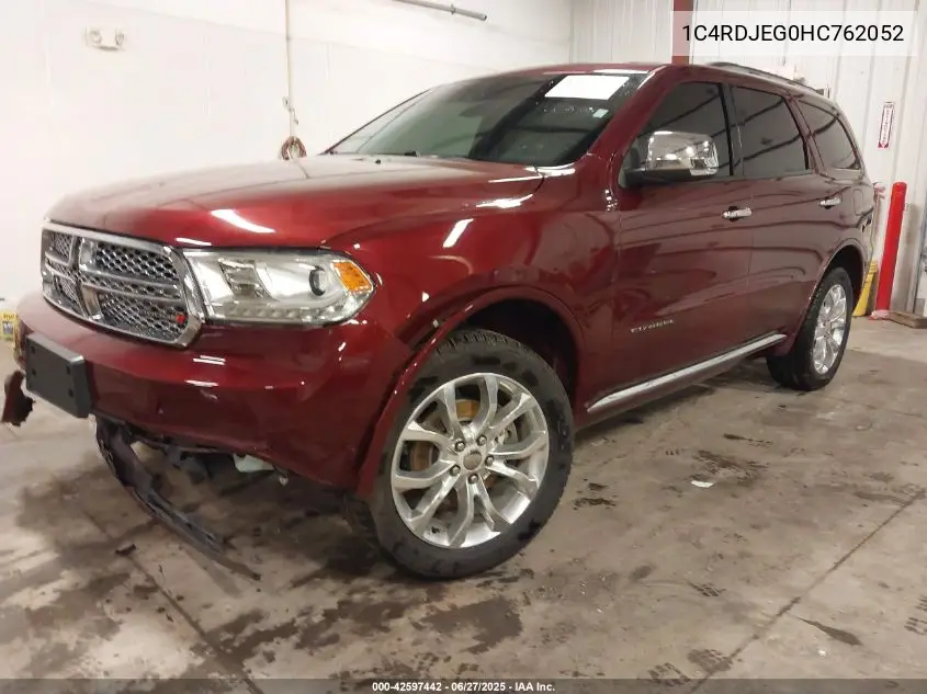 2017 Dodge Durango Citadel Awd VIN: 1C4RDJEG0HC762052 Lot: 42597442