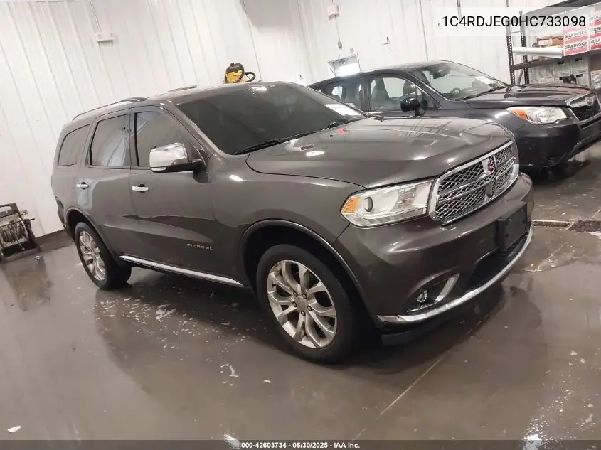 2017 Dodge Durango Citadel Awd VIN: 1C4RDJEG0HC733098 Lot: 42603734