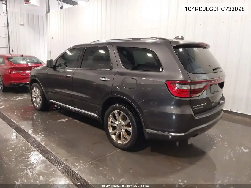 2017 Dodge Durango Citadel Awd VIN: 1C4RDJEG0HC733098 Lot: 42603734