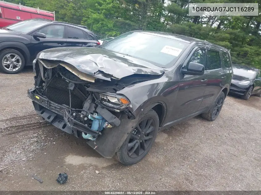 2018 Dodge Durango Sxt Awd VIN: 1C4RDJAG7JC116289 Lot: 42256051