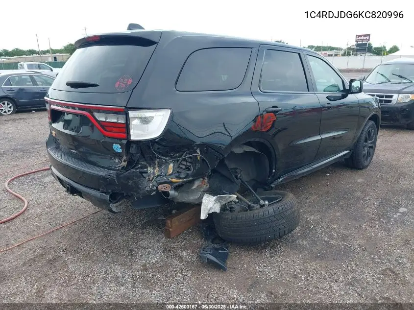 2019 Dodge Durango Gt VIN: 1C4RDJDG6KC820996 Lot: 42603167