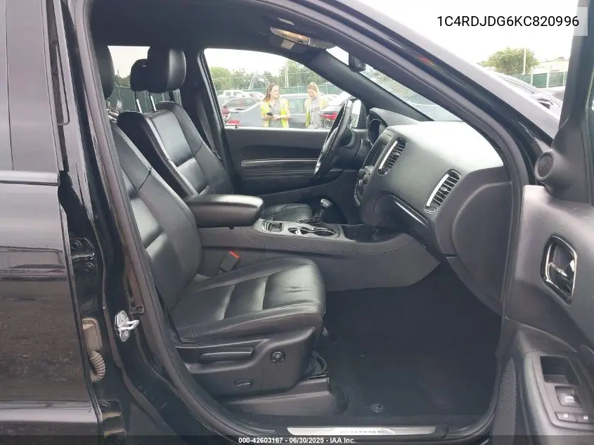 2019 Dodge Durango Gt VIN: 1C4RDJDG6KC820996 Lot: 42603167
