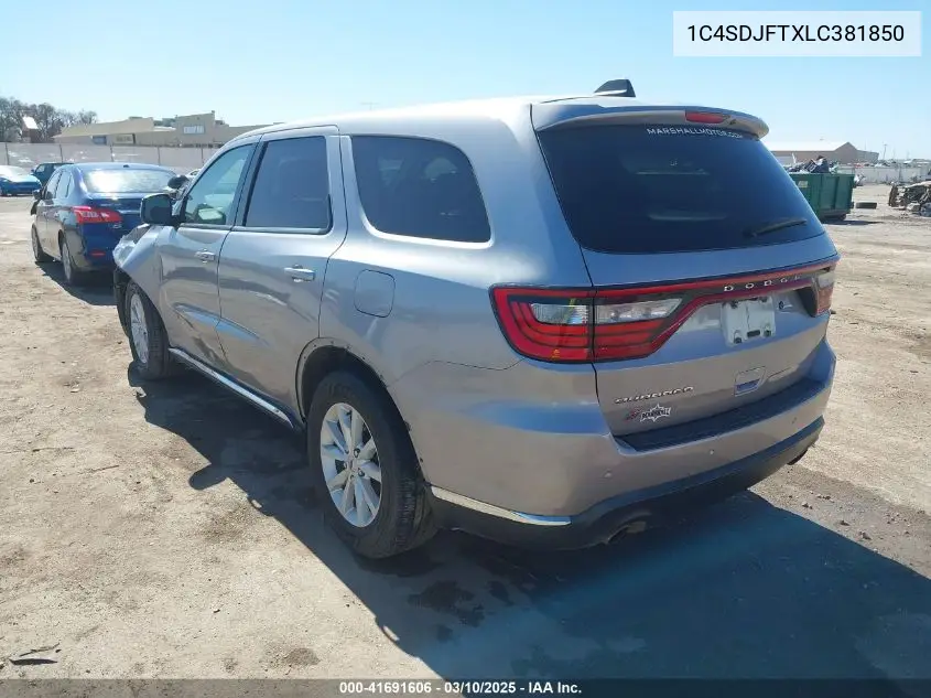 2020 Dodge Durango Pursuit Awd VIN: 1C4SDJFTXLC381850 Lot: 41691606