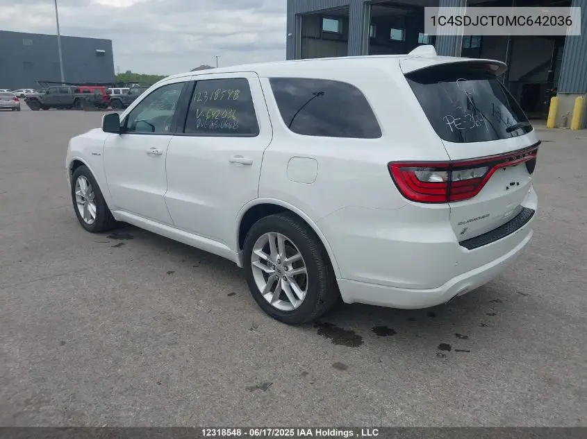 1c4sdjct0mc642036 1C4SDJCT0MC642036 2021 Dodge Durango