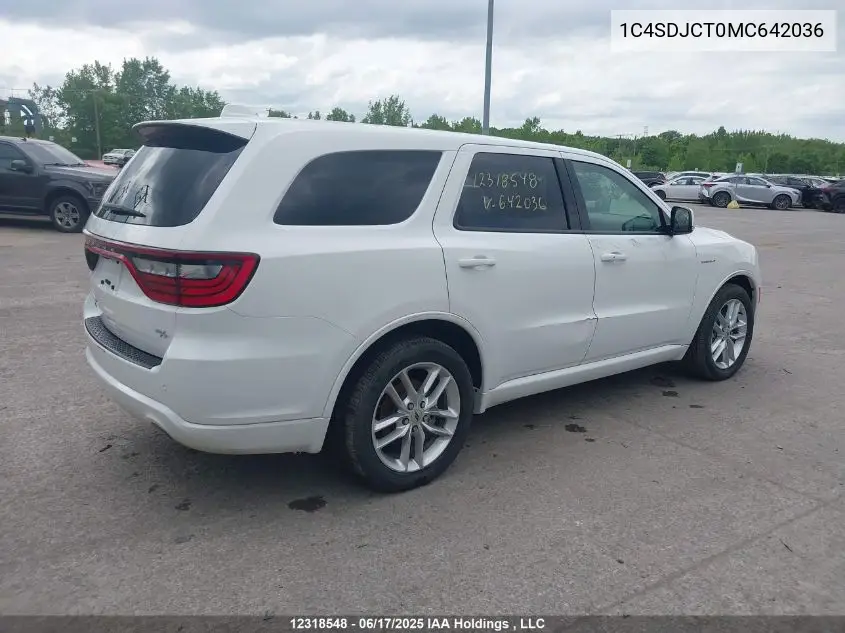 1c4sdjct0mc642036 1C4SDJCT0MC642036 2021 Dodge Durango