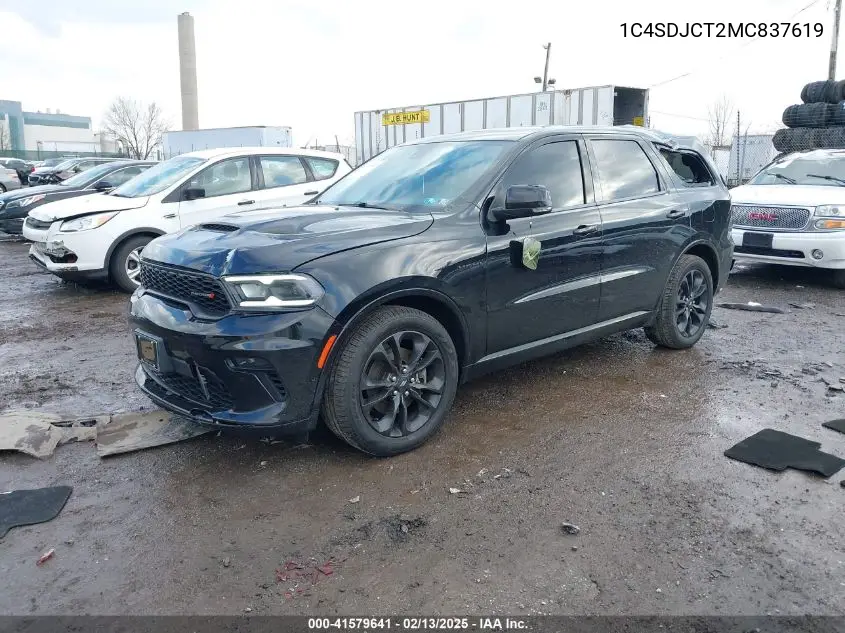 2021 Dodge Durango R/T Awd VIN: 1C4SDJCT2MC837619 Lot: 41579641