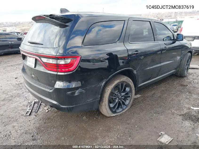 2021 Dodge Durango R/T Awd VIN: 1C4SDJCT2MC837619 Lot: 41579641