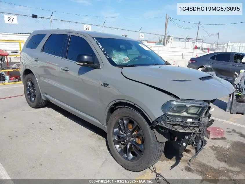 2021 Dodge Durango R/T Rwd VIN: 1C4SDHCT9MC573095 Lot: 41852401