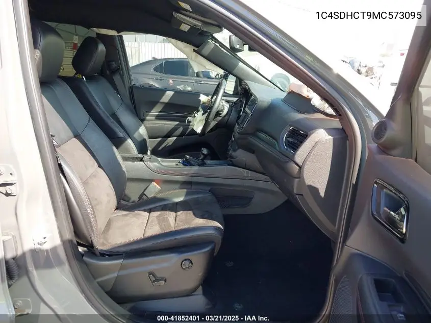 2021 Dodge Durango R/T Rwd VIN: 1C4SDHCT9MC573095 Lot: 41852401