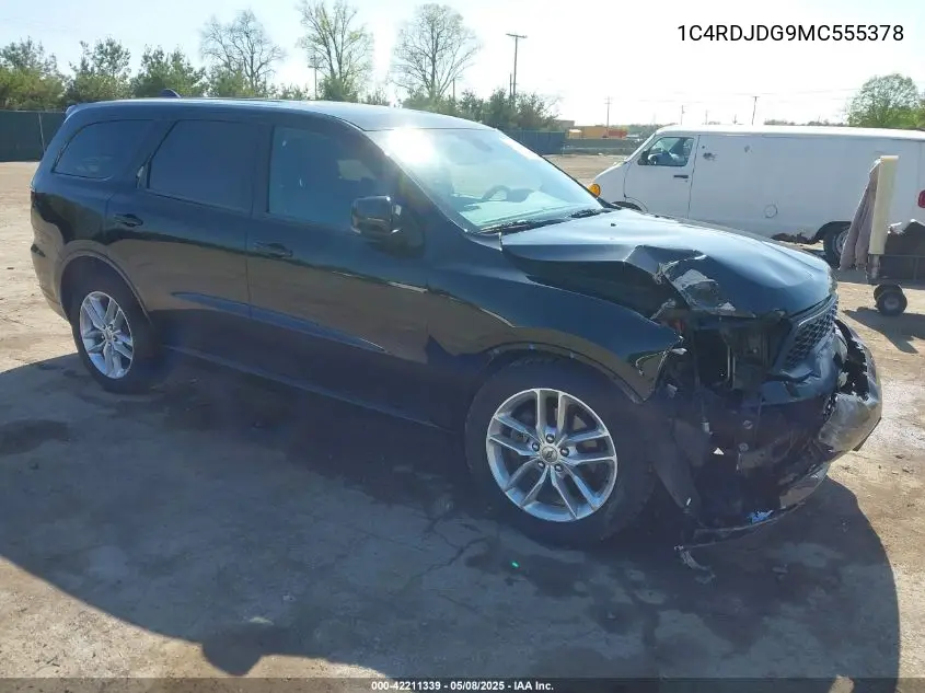 2021 Dodge Durango Gt VIN: 1C4RDJDG9MC555378 Lot: 42211339