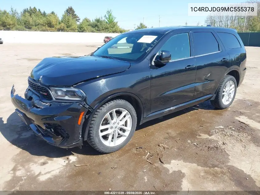 2021 Dodge Durango Gt VIN: 1C4RDJDG9MC555378 Lot: 42211339