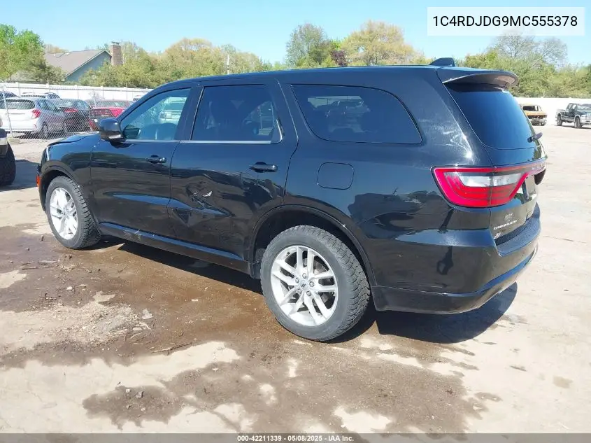 2021 Dodge Durango Gt VIN: 1C4RDJDG9MC555378 Lot: 42211339