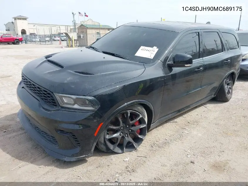 2021 Dodge Durango Srt Hellcat Awd VIN: 1C4SDJH90MC689175 Lot: 42244275