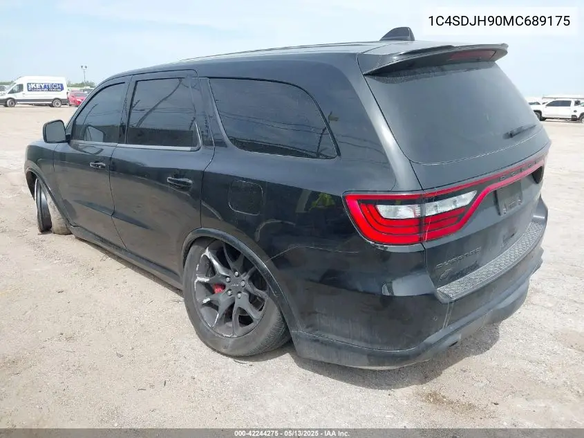 2021 Dodge Durango Srt Hellcat Awd VIN: 1C4SDJH90MC689175 Lot: 42244275