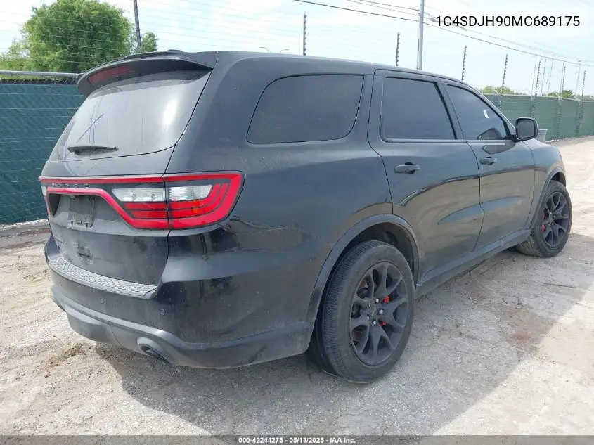 2021 Dodge Durango Srt Hellcat Awd VIN: 1C4SDJH90MC689175 Lot: 42244275