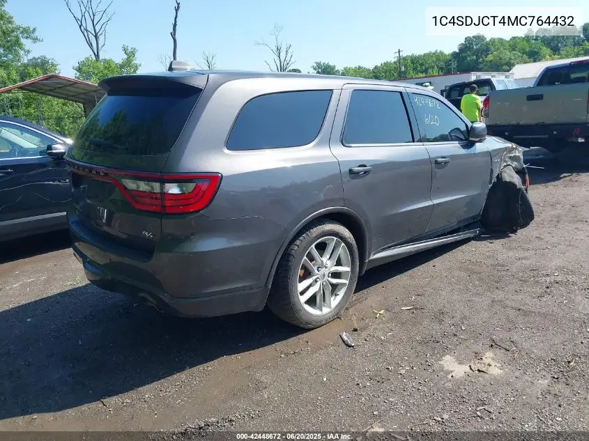 2021 Dodge Durango R/T Awd VIN: 1C4SDJCT4MC764432 Lot: 42448672