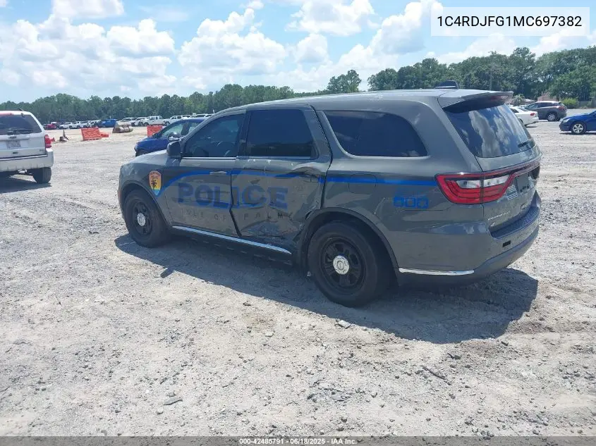 2021 Dodge Durango Pursuit Awd VIN: 1C4RDJFG1MC697382 Lot: 42485791