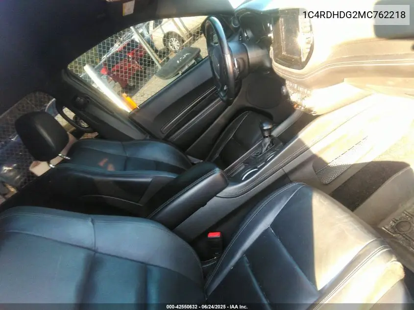2021 Dodge Durango Gt Plus Rwd VIN: 1C4RDHDG2MC762218 Lot: 42550632