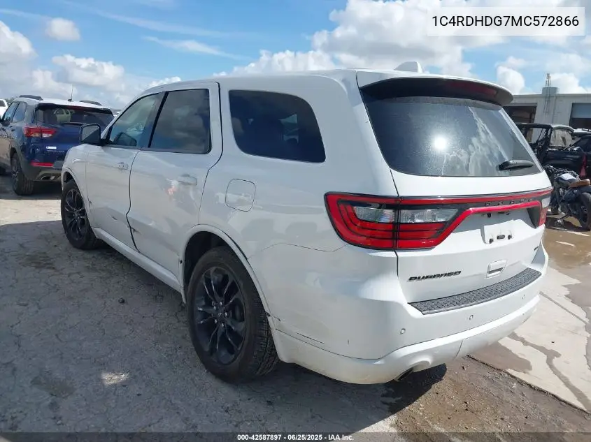 2021 Dodge Durango Gt Rwd VIN: 1C4RDHDG7MC572866 Lot: 42587897