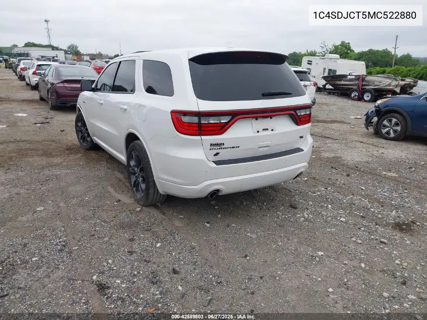 2021 Dodge Durango R/T Awd VIN: 1C4SDJCT5MC522880 Lot: 42589803