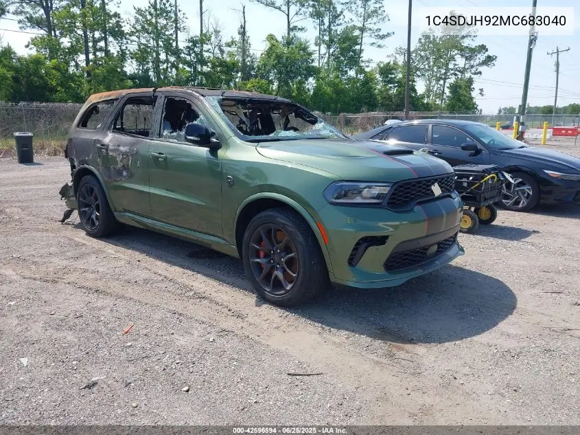 2021 Dodge Durango Srt Hellcat Awd VIN: 1C4SDJH92MC683040 Lot: 42596594