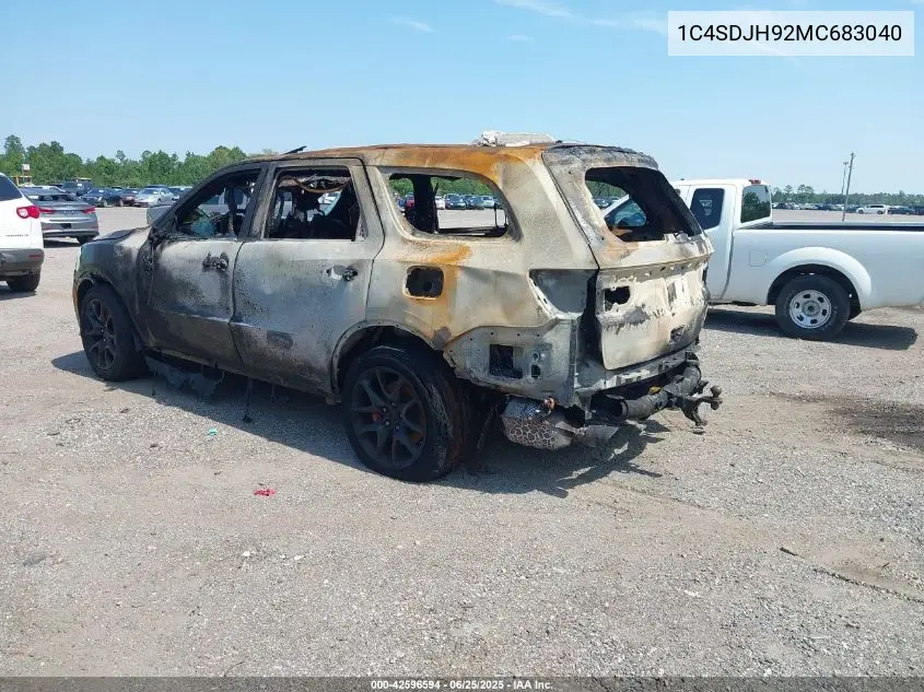 2021 Dodge Durango Srt Hellcat Awd VIN: 1C4SDJH92MC683040 Lot: 42596594