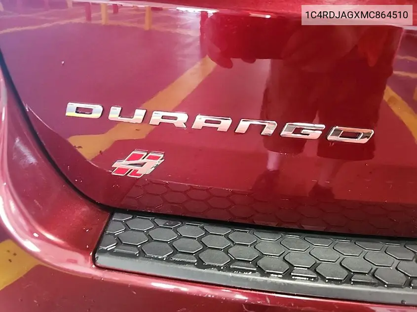 2021 Dodge Durango Sxt Awd VIN: 1C4RDJAGXMC864510 Lot: 42610966