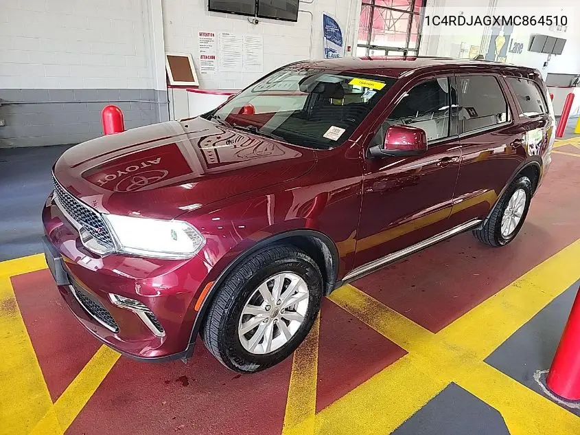 2021 Dodge Durango Sxt Awd VIN: 1C4RDJAGXMC864510 Lot: 42610966