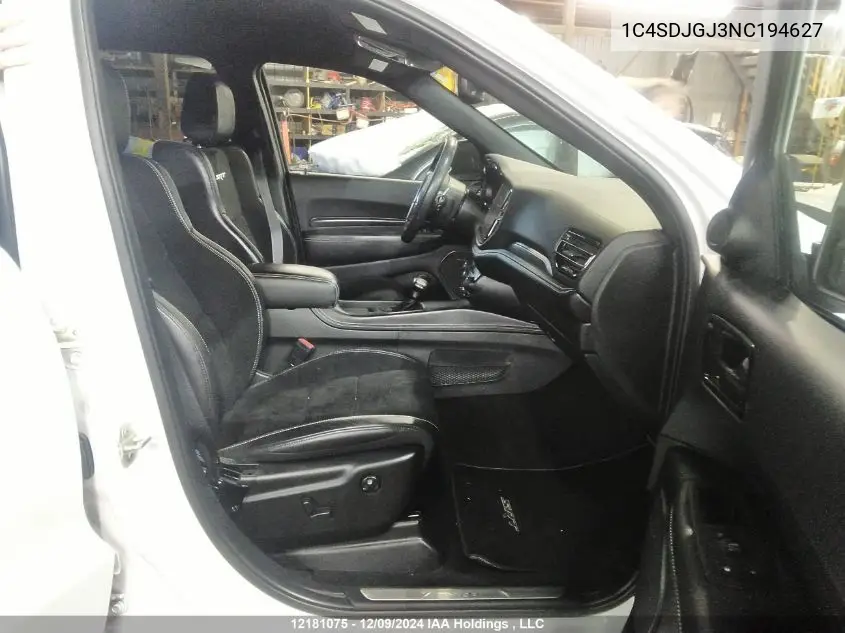 2022 Dodge Durango Srt 392 VIN: 1C4SDJGJ3NC194627 Lot: 12181075