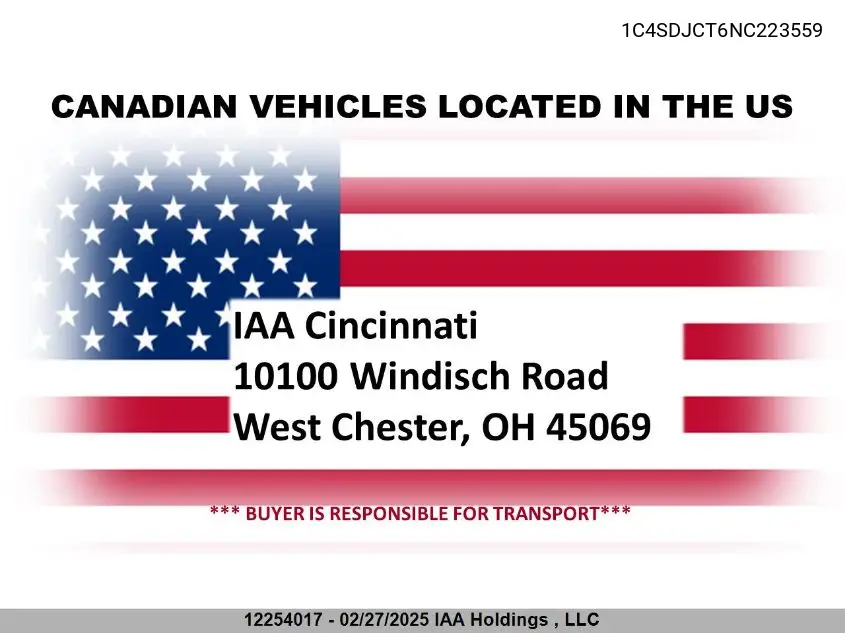2022 Dodge Durango R/T VIN: 1C4SDJCT6NC223559 Lot: 12254017