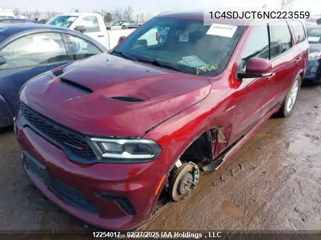 2022 Dodge Durango R/T VIN: 1C4SDJCT6NC223559 Lot: 12254017