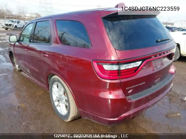 2022 Dodge Durango R/T VIN: 1C4SDJCT6NC223559 Lot: 12254017
