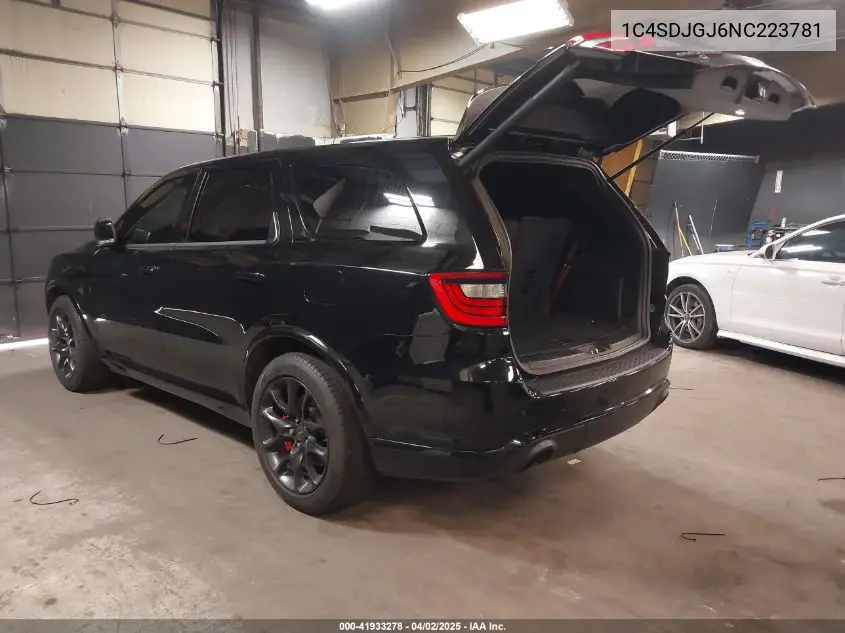 2022 Dodge Durango Srt 392 Awd VIN: 1C4SDJGJ6NC223781 Lot: 41933278
