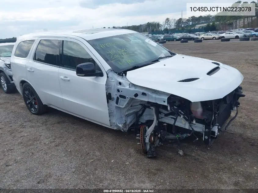 2022 Dodge Durango R/T Awd VIN: 1C4SDJCT1NC223078 Lot: 41990552