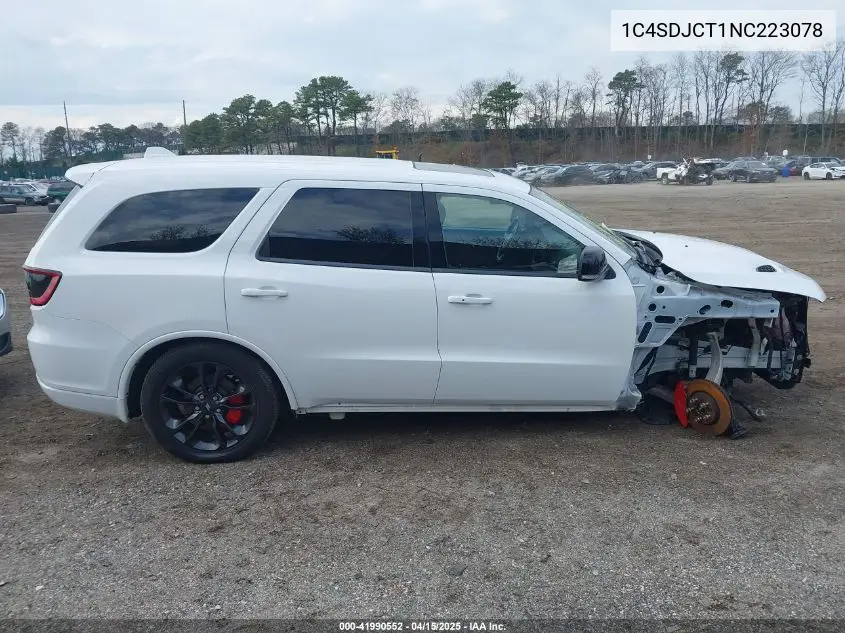 2022 Dodge Durango R/T Awd VIN: 1C4SDJCT1NC223078 Lot: 41990552