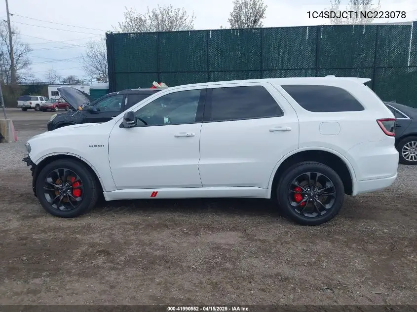 2022 Dodge Durango R/T Awd VIN: 1C4SDJCT1NC223078 Lot: 41990552